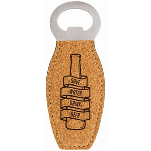 Photo of 4  5/8" Cork Leatherette Bottle Opener With Magnet