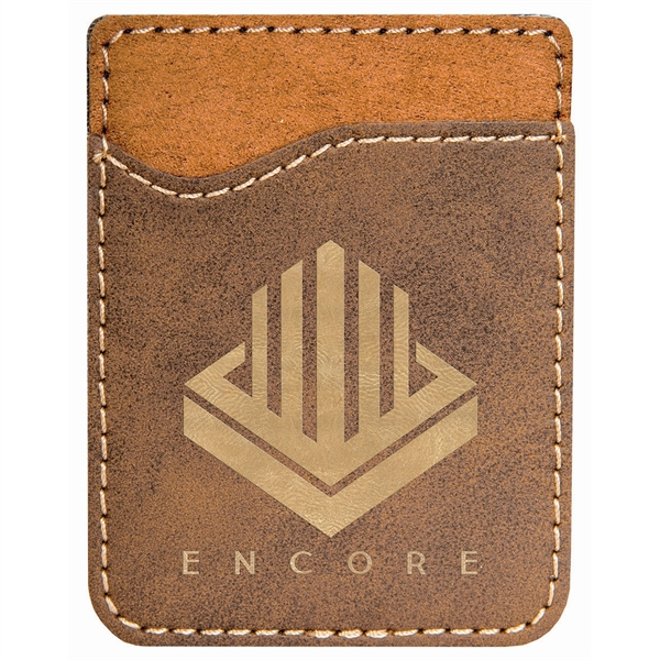 Rustic color option for 2.375x3.125" Rustic/Gold Leatherette Phone Wallet