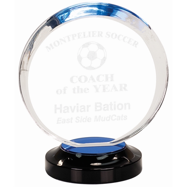 Clear/Blue color option for 7" Blue Halo Acrylic Award