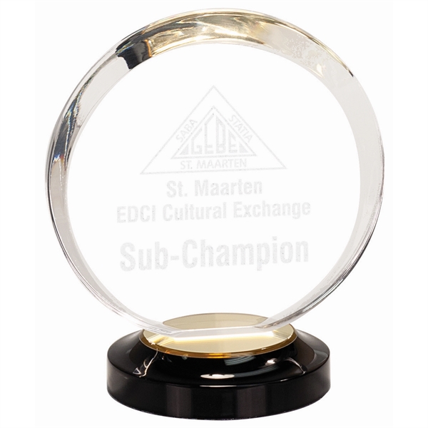 Clear/Gold color option for 7" Gold Halo Acrylic Award