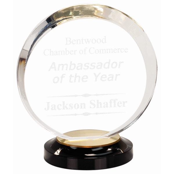 Clear/Gold color option for 8" Gold Halo Acrylic Award