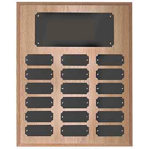Main photo of 18 Plate Oak Finish Completed Perpetual Plaque