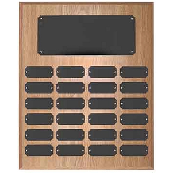 Oak color option for 24 Plate Oak Finish Completed Perpetual Plaque