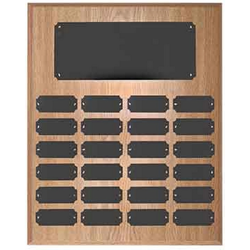 Main photo of 24 Plate Oak Finish Completed Perpetual Plaque