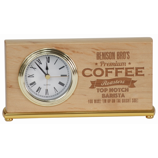 Red Adler color option for 7 1/2" X 4" Red Alder Horizontal Desk Clock