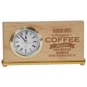 Photo of 7 1/2" X 4" Red Alder Horizontal Desk Clock