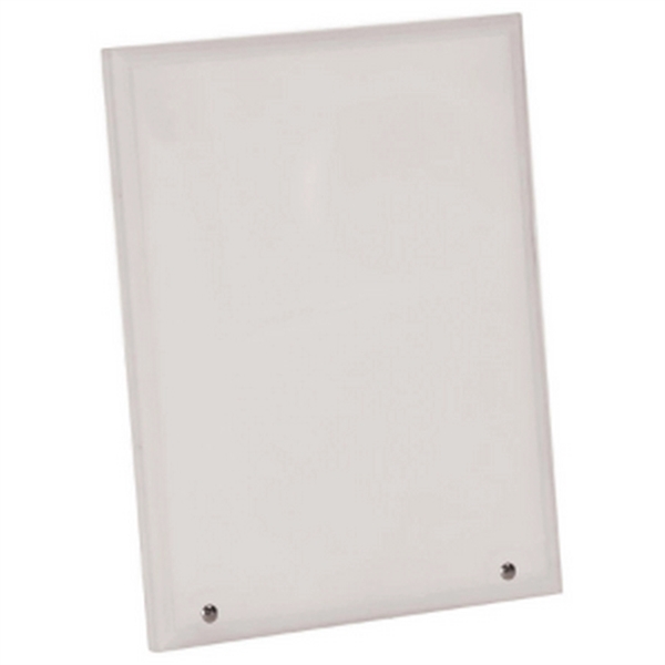 Clear/Black color option for 7" X 10" Sublimatable Vertical Glass With 2 Silver Pins