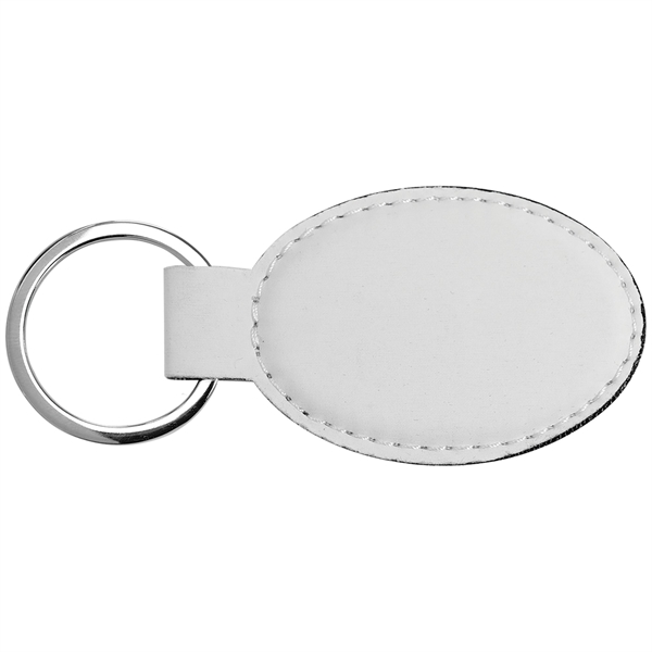 White color option for 3" X 1 3/4" Subli Tru Oval Keychain