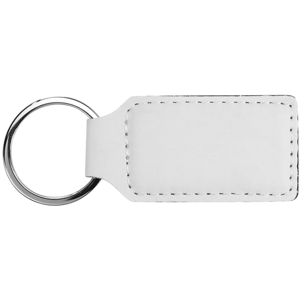 White color option for 3" X 1 3/4" Subli Tru Rectangle Keychain