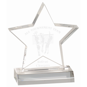Photo of 5" X 5" Clear Star Acrylic Award W/ 4" Base