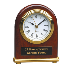 Photo of 4" X 5" Rosewood Piano Finish Arch Desk Clock