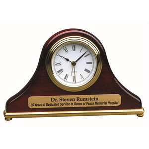 Photo of 7 1/2" X 4 1/2" Rosewood Piano Finish Mantel Desk Clock
