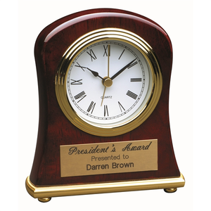 Photo of 4 1/2" X 5" Rosewood Piano Finish Bell Shaped Desk Clock