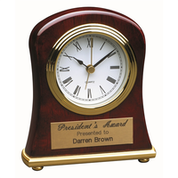 4 1/2" X 5" Rosewood Piano Finish Bell Shaped Desk Clock