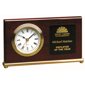 Photo of 7 1/2" X 4" Rosewood Piano Finish Horizontal Desk Clock