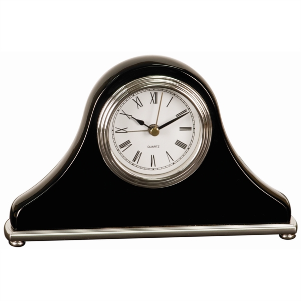 Black color option for 7 1/2" X 4 1/2" Black Piano Finish Mantel Desk Clock