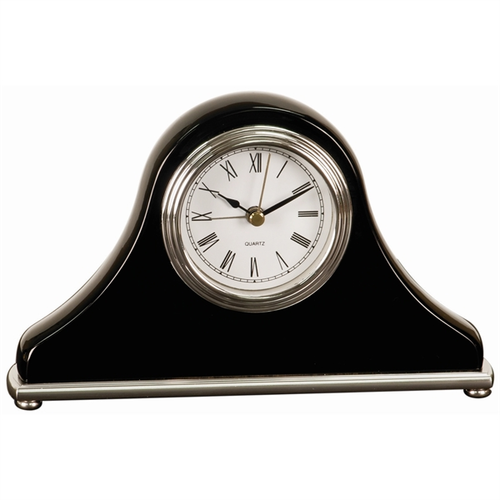 Main photo of 7 1/2" X 4 1/2" Black Piano Finish Mantel Desk Clock