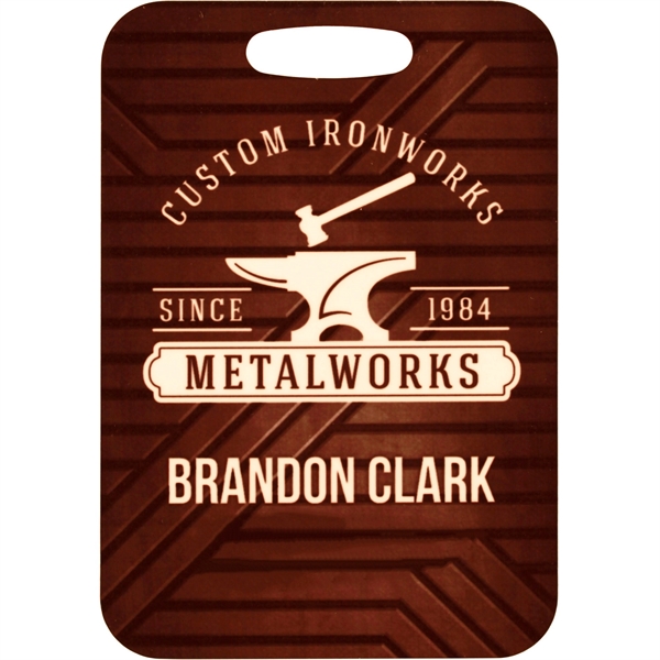 White color option for 2.75" X 4" Aluminum Luggage Tag