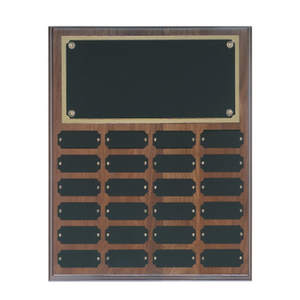 Photo of 24 Plate Genuine Walnut Completed Perpetual Plaque