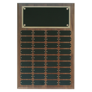 Photo of 36 Plate Genuine Walnut Completed Perpetual Plaque