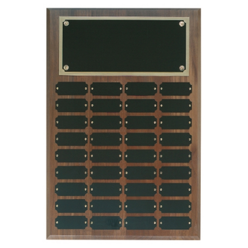 Main photo of 36 Plate Genuine Walnut Completed Perpetual Plaque