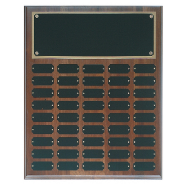 Brown color option for 45 Plate Genuine Walnut Completed Perpetual Plaque