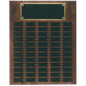Photo of 60 Plate Genuine Walnut Completed Perpetual Plaque