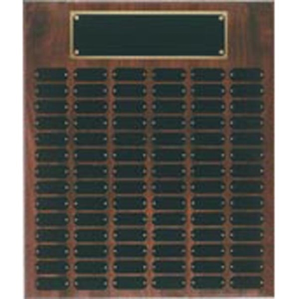 Brown color option for 72 Plate Genuine Walnut Completed Perpetual Plaque