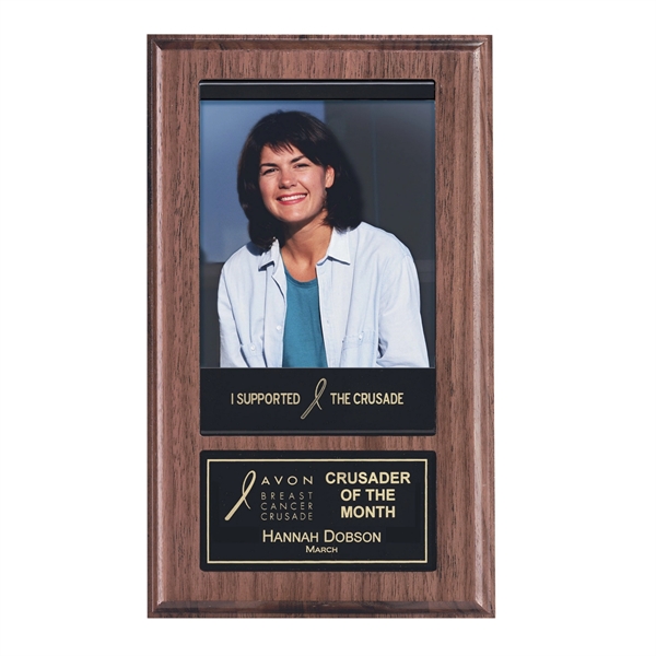 Walnut/Black color option for Recognition Pocket Photo Plaque With Plate & Photo Holder
