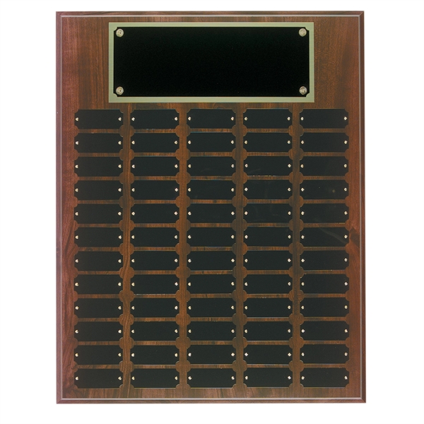 Cherry color option for 16" X 20" Cherry Completed Perpetual Plaque With 60 Plates