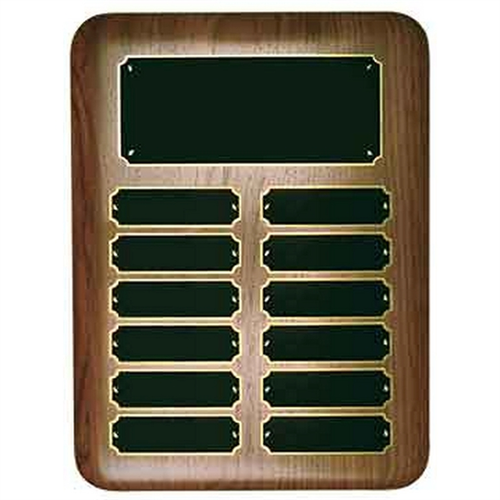 Main photo of 12 Plate Walnut Elliptical Edge Completed Perpetual Plaque
