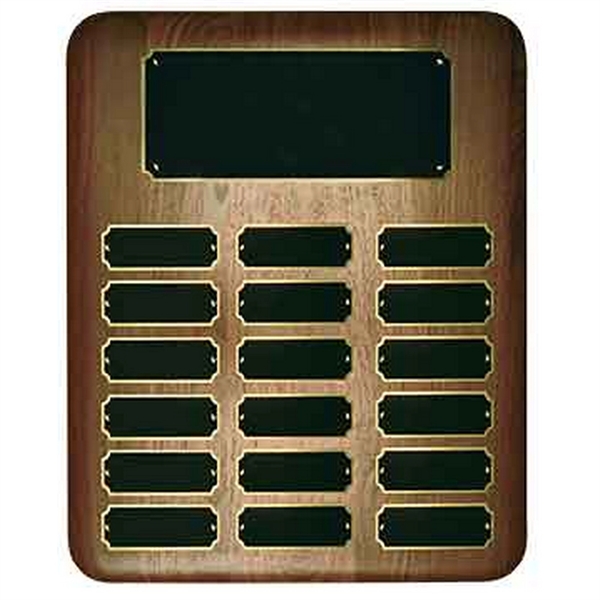 Walnut color option for 18 Plate Walnut Elliptical Edge Completed Perpetual Plaque