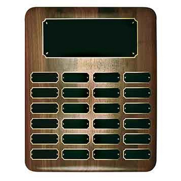 Walnut color option for 24 Plate Walnut Elliptical Edge Completed Perpetual Plaque