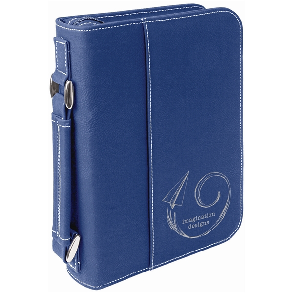Blue/Silver color option for 6 3/4" X 9 1/4" Blue/Silver Leatherette Book/Bible Cover