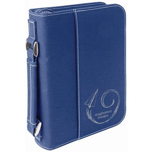 Photo of 6 3/4" X 9 1/4" Blue/Silver Leatherette Book/Bible Cover