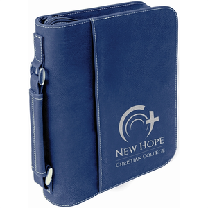 Photo of 7 1/2" X 10 3/4" Blue/Silver Leatherette Book/Bible Cover