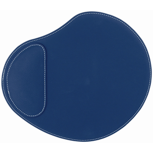 Photo of 9" X 10 1/4" Blue/Silver Leatherette Mouse Pad
