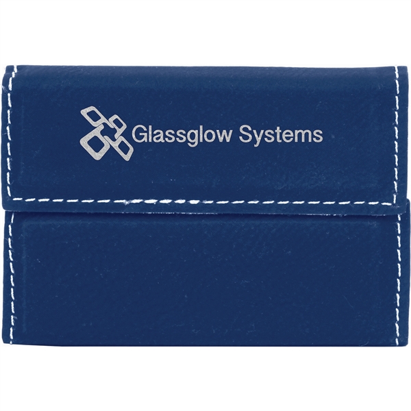 Blue color option for 3 3/4" X 2 3/4" Leatherette Hard Business Card Holder