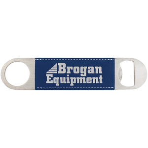 Photo of 1 1/2" X 7" Blue/Silver Leatherette Bottle Opener