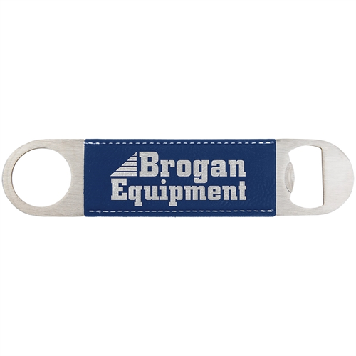 Main photo of 1 1/2" X 7" Blue/Silver Leatherette Bottle Opener