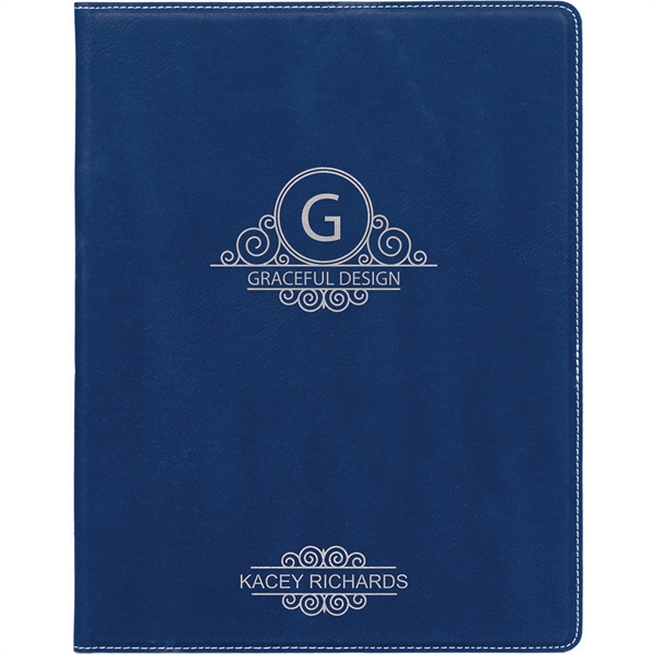 Blue/Silver color option for 7" X 9" Blue/Silver Leatherette Small Portfolio With Notepad