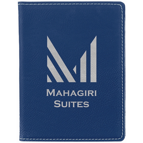 Blue-Silver color option for 4 1/4" X 5 1/2" Blue/Silver Leatherette Passport Holder