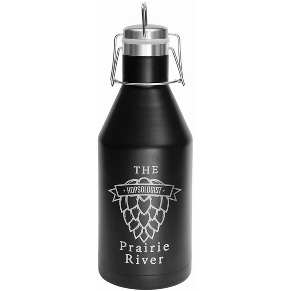 Matte Black/Silver color option for Polar Camel 64 Oz. Vacuum Insulated Growler W/ Swing Top Lid