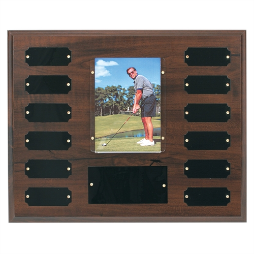 Main photo of 12 Plate 3 1/2" X 5" Photo Holder, Cherry Perpetual Plaque