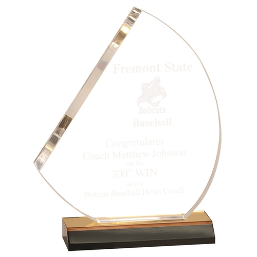 Main photo of 7 1/2" X 8 3/4" Gold Reflection Sail Acrylic W/ Base