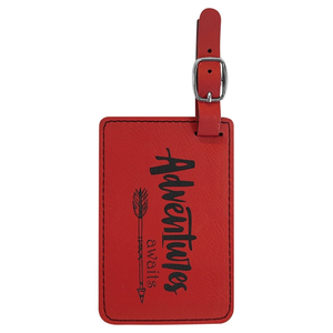Photo of 4 1/4" X 2 3/4" Red Laser Engraved Luggage Tag