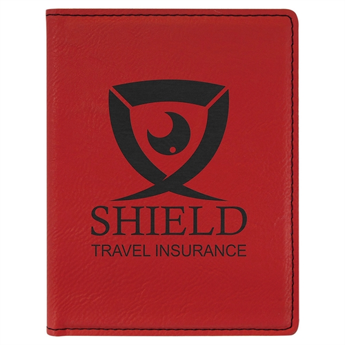 Main photo of 4 1/4" X 5 1/2" Red Laser Engraved Passport Holder