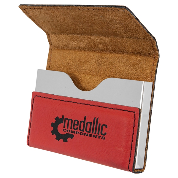 Red color option for 3 3/4" X 2 3/4" Red Laser Engraved Hard Business Card Holder