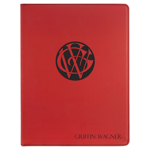 Photo of 9 1/2" X 12" Red Laser Engraved Portfolio With Notepad