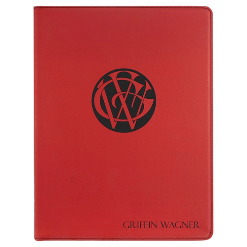 Main photo of 9 1/2" X 12" Red Laser Engraved Portfolio With Notepad